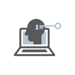 Psychology online concept icon. Psychotherapeutic session. Vector sign for web graphic.