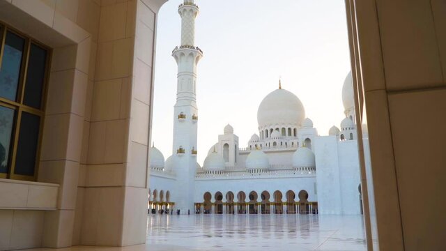 Abu Dhabi, UAE - Sheikh Zayed Mosque by Sunset