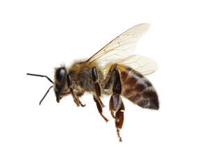 Honey bee isolated on white