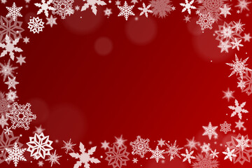 Rahmen mit Schneekristallen zu Weihnachten