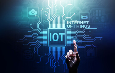 IOT Internet of things Digital transformation Modern Technology concept on virtual screen.