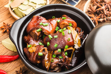 A plate of braised pork feet