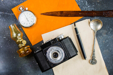 Vintage objects on the table