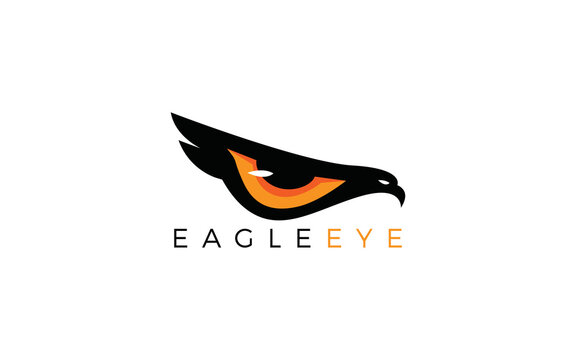Eagle logo forming eyes that are staring sharply