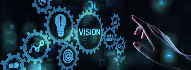 Vision, Business intelligence and strategy concept on virtual screen.