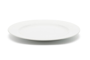 White plate isolated on white. Clipping path included
