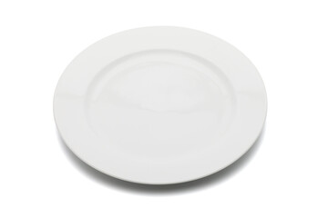 White plate isolated on white. Clipping path included