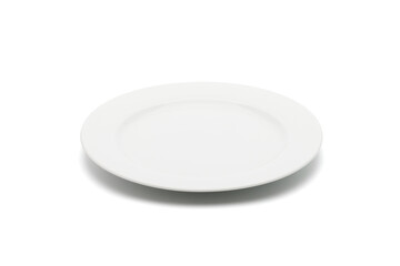 White plate isolated on white. Clipping path