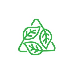 Biodegradable recycle plastic free package icon in flat style. Vector bio recycle vector isolated on white, label logo template, recycle business concept