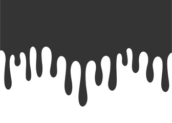 Drip of oil, Illustration splash drops of ink blob. Droplets of black liquid on white, vector illustration