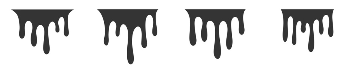 Paint drip stickers icon, Melt drip stickers, graffiti paint drip blobs. vector illustration