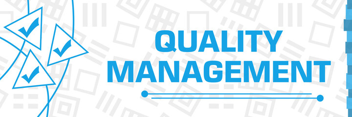 Quality Management Tick Marks Blue Curves Triangles Horizontal 