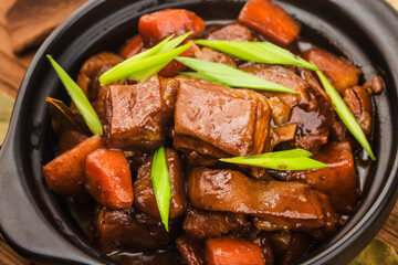 Chinese cuisine: a plate of braised lamb