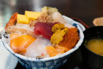 シーフード料理の海鮮丼