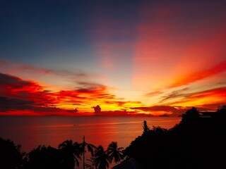 Fototapeta na wymiar Tropical Sunset | Tropical Island | Thailand | Koh Pha Ngan