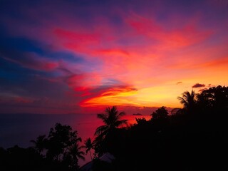 Obraz na płótnie Canvas Tropical Sunset | Tropical Island | Thailand | Koh Pha Ngan