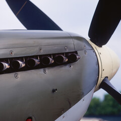 Round outlets of the ejector exhaust system of a Spitfire