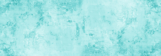 Abstract turquoise aquamarine pastel bright watercolor painted paper texture background banner