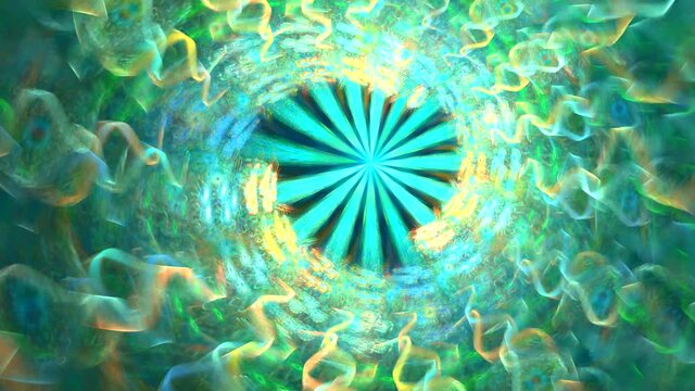 Fractal loop background with abstract shapes. High detailed loop