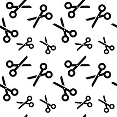 Seamless pattern with scissors silhouette