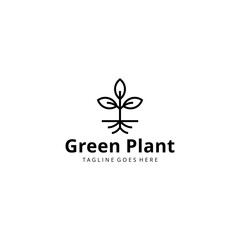 Illustration Tree plant nature logo sign silhouette vector logo template