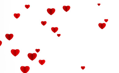 red heart on white background for Valentine's Day
