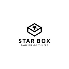 Illustration modern abstract star sign on box logo design template