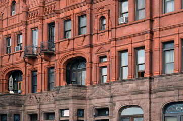New York, Façade briques rouge Harlem