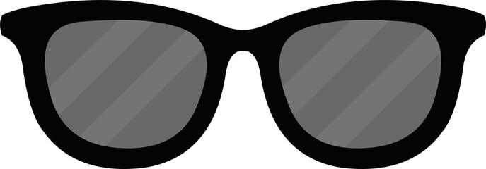 Vector illustration of black sunglasses emoticon