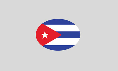 Fototapeta premium Cuba flag oval circle vector illustration