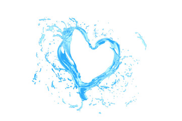 
heart of water splashes close up