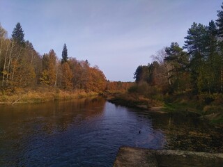 autumn landscape with river