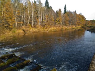 autumn landscape with river