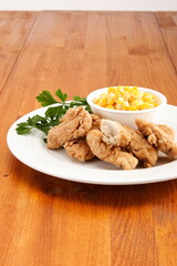 fried chicken on white plate