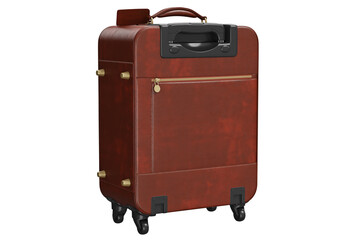 Baggage travel leather. 3D isolated white background