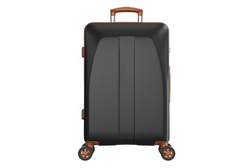 Suitcase baggage, front view. 3D isolated white background