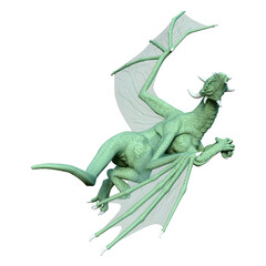 Obraz premium 3D Rendering Fairy Tale Dragon on White