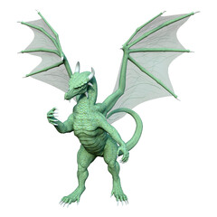 3D Rendering Fairy Tale Dragon on White
