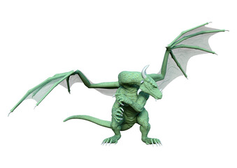 Obraz premium 3D Rendering Fairy Tale Dragon on White