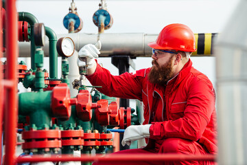 Technician in oil and gas refinery. Worker in Oil Refinery.