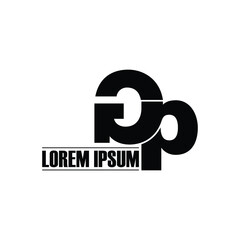 Letter GP simple monogram logo design vector