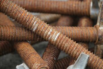 bolts and nuts on wood