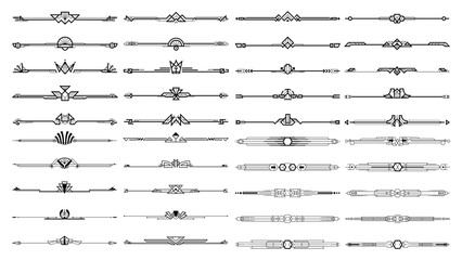 Set of Art deco calligraphic page dividers. © lumyaisweet