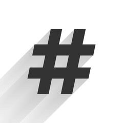 Hashtag sign . Flat style icons hashtag on white background with soft shadow. Vector illustration