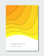Fototapeta premium minimal template in paper cut style design for branding, advertising with abstract shapes. Modern background for covers, invitations, posters, banners, flyers, placards. Vector illustration