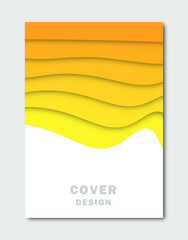 minimal template in paper cut style design for branding, advertising with abstract shapes. Modern background for covers, invitations, posters, banners, flyers, placards. Vector illustration