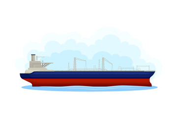 Reefer Ship or Refrigerated Cargo Ship as Water Transport Vector Illustration