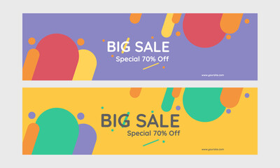Colorful web banner abstract design template for promotional sale