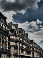 Paris, beautiful Haussmann buildings in a chic area of the french capital