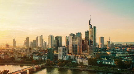 Fototapeta na wymiar Skyline Panorama Frankfurt